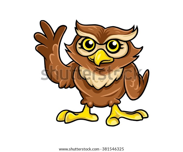 Bird Nocturnal Owl Night Cartoon Stock Vector (Royalty Free) 381546325