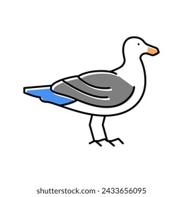 bird ocean color icon vector. bird ocean sign. isolated symbol illustration