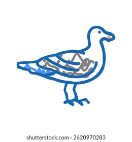 bird ocean doodle icon sketch vector. bird ocean sign. isolated symbol illustration
