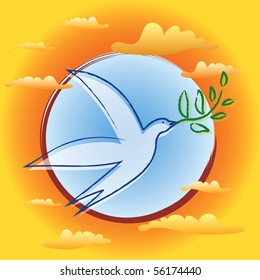 Bird with Olive Branch - Symbol of Peace