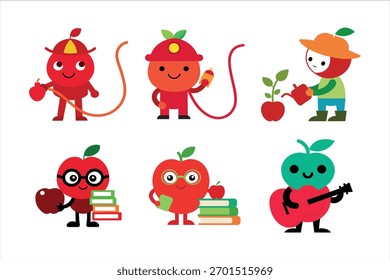 Bird on apple branch clean vector design
