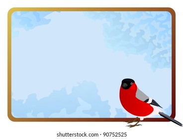 Bird on a background frame of the sky with clouds