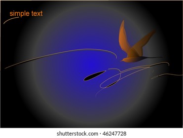 bird on the background gradient