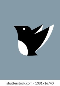 Bird on a blue background