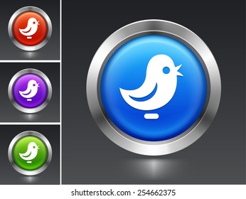 Bird on Blue Round Button
