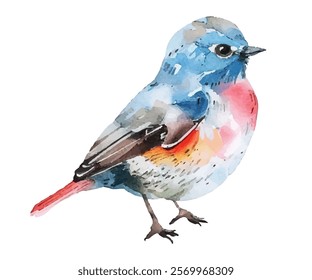 bird on branch. background isolated vector illustration.Perfect for nature-themed designs, greeting cards, or home decor. Captures the detailed beauty and charm of this iconic bird.