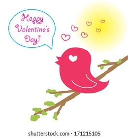 Bird on the branch - Happy Valentine's Day!