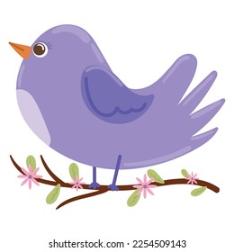 bird on branch spring icon