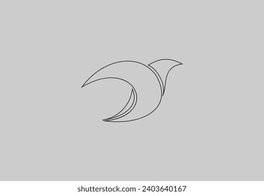 Bird On Branch Thin Line Icon - Editable Stroke
