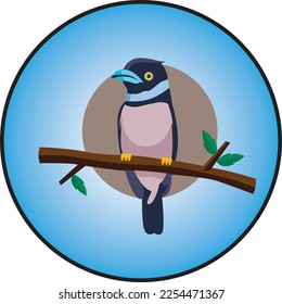 bird on a branch of tree illustration vector 