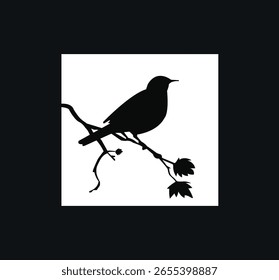  pássaro em uma ilustração de vetor de ramificação
