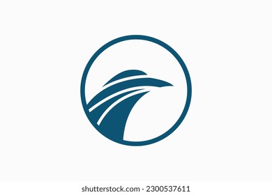 Bird on Circle Logo Design Vector Sign 