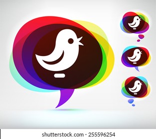 Bird on Colorful Speech Bubble
