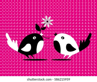 bird on a pink background
