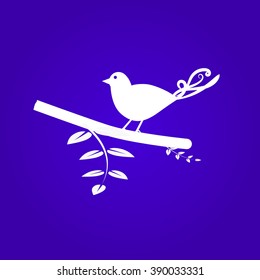 Bird on a tree branch Vector Illustration