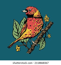 Bird on a tree illustration