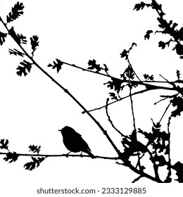 Un pájaro sobre una silueta de árbol
