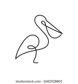 Bird one line art icon