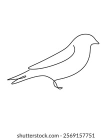 Bird one line art illustration continuous vector