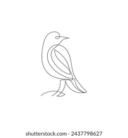 bird one line art logo