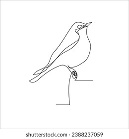 Bird one line art stock vector