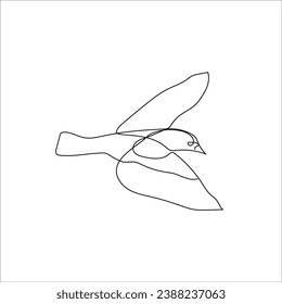 Bird one line art stock vector