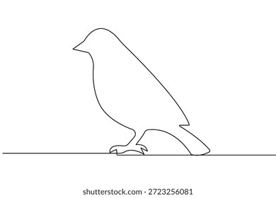 Bird one line drawing vector minimalist animal silhouette isolated on white background