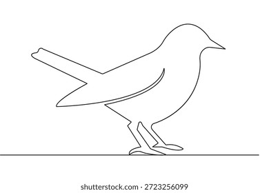 Vogel eine Linie Zeichnung Vektor minimalistische Tier Silhouette einzeln auf weißem Hintergrund