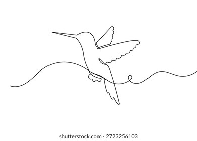 Bird one line drawing vector minimalist animal silhouette isolated on white background