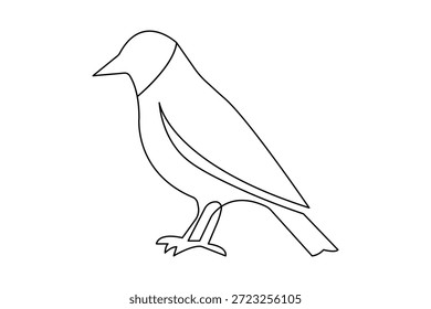 Bird one line drawing vector minimalist animal silhouette isolated on white background