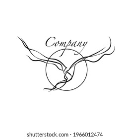 bird one line, with long wings in flight. a logo showing grace and tenacity