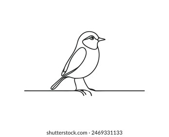 Bird one-line art and hand drawing concepts.