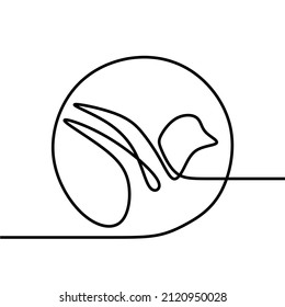 bird online continuous single line art
