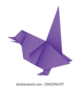 Origami de pájaro. Abstractas diseño de logotipo de origami de pájaro. Origami animal. Papel origami. Ilustración vectorial