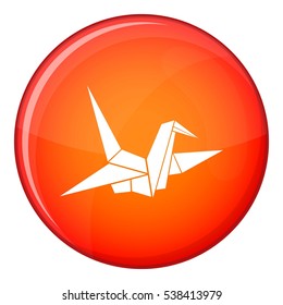 Bird origami icon in red circle isolated on white background vector illustration