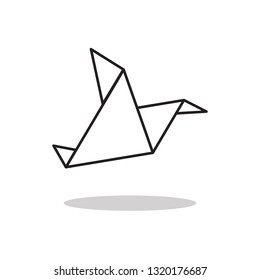 bird origami icon vector