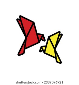 Bird Origami Icon Vector Illustration