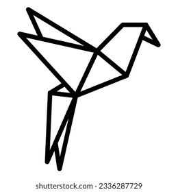  Bird origami icon for web