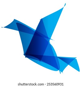 bird origami LOGO blue