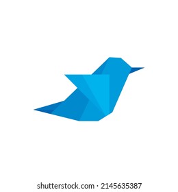 Vector de diseño del logo de Bird Origami. Símbolo de icono. Ilustración de plantilla
