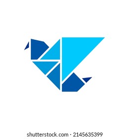 Design-Vektorgrafik des Bird Origami Logos. Symbol. Vorlagendarstellung