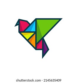 Bird Origami logo design vector. Icon Symbol. Template Illustration