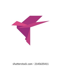 Vector de diseño del logo de Bird Origami. Símbolo de icono. Ilustración de plantilla
