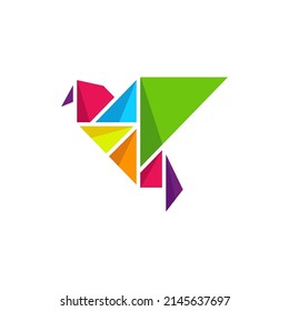 Bird Origami logo design vector. Icon Symbol. Template Illustration