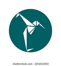 bird origami logo design vector icon symbol template illustration