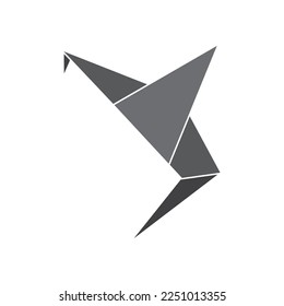 bird origami logo design vector icon symbol template illustration