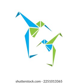 diseño de logotipo de origami de pájaro símbolo de icono de la ilustración