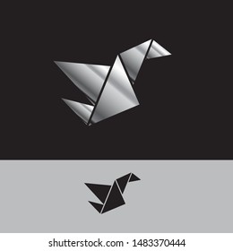 bird origami logo icon design template. 