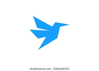 plantilla de signo de vector del logotipo de origami de pájaro 