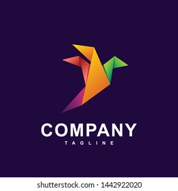 Bird origami modern logo vector 
